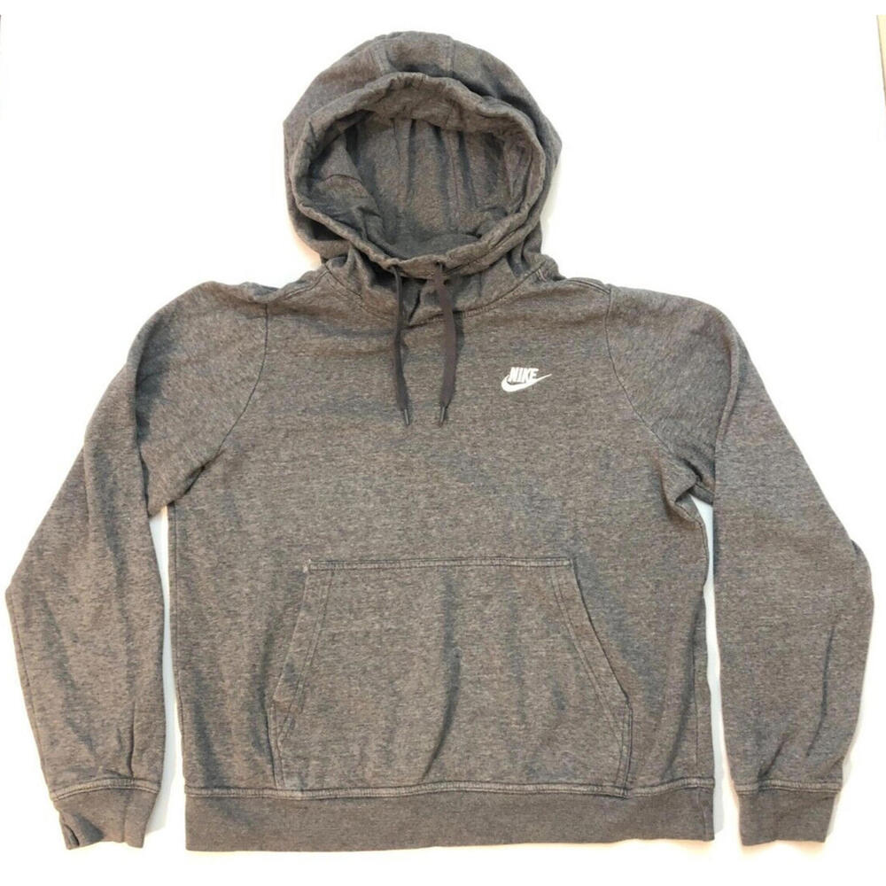 Nike Sportswear Gray Heather Swoosh Pullover Hoodie Sweatshirt Size M